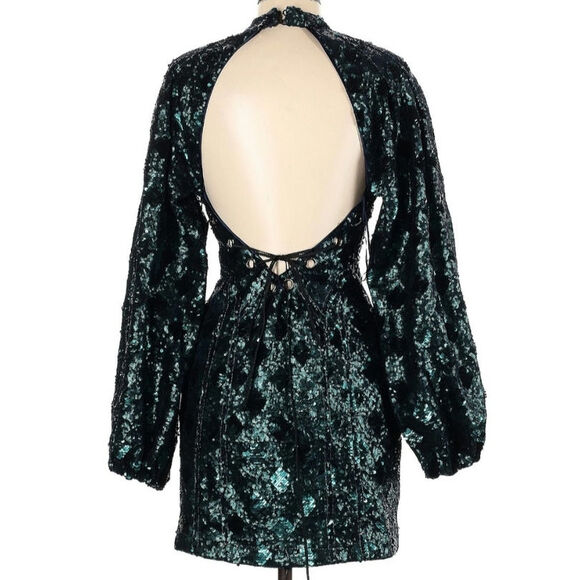 Free People Sparkling Chantes Holiday Size 6 Dress - Picture 3 of 9